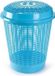 Plasticforte Wasmand met deksel - 50 liter - blauw - rond - D45 x H57 cm