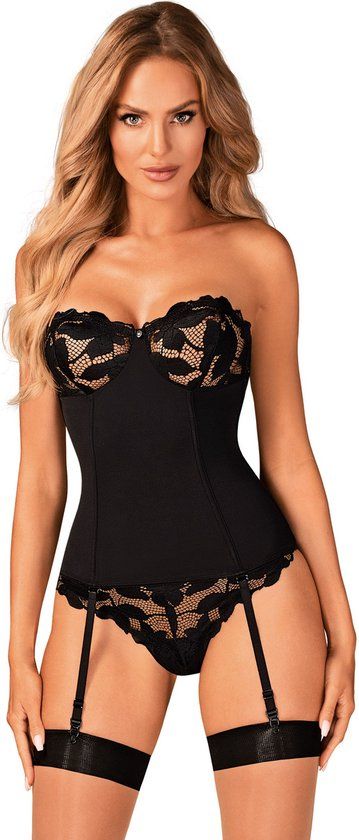 Obsessive Editya Corset - Zwart - M/L
