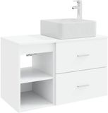 vidaXL Badkamermeubel Set 2 st Wit Bewerkt hout
