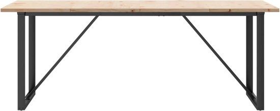 vidaXL Eettafel O-frame 200x100x75,5 cm grenenhout en staal