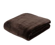 Gözze - Premium kasjmier feel knuffeldeken voor de woonkamer, 500 g/m², 180 x 220 cm, chocolade