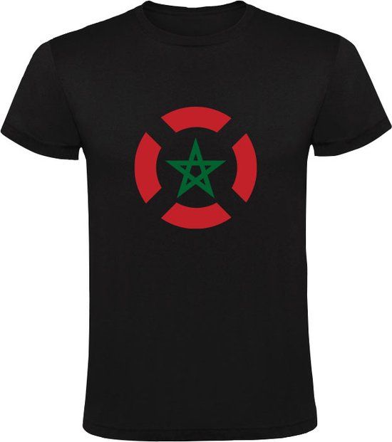 Marokko Heren T-shirt - Zwart - 4XL - Katoen