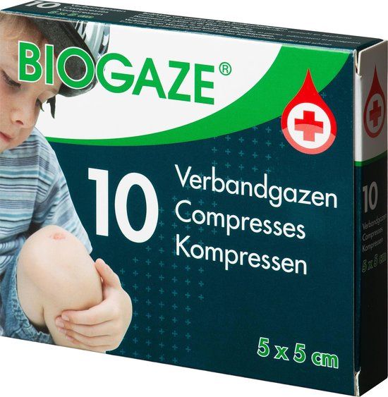 Biogaze Verbandgazen 5x5cm - Groen - 1 stuk(s)