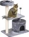 Arbre à chat - Arbre d'escalade - 60x40x81 cm - 3 niveaux - Poteaux en sisal, peluche et panneau de particules - Plateforme de couchage et niche - Gris
