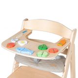 roba Eetblad met Speelelementen - Geschikt voor Hoge Stoel Sit Up Flex - Inclusief 9 Speelelementen - Vanaf 6 Maanden - Natuurlijk Hout