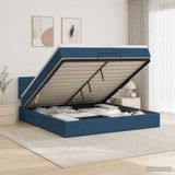 vidaXL Ottoman bed met matras met hoofdeinde Blauw 140 x 200 cm Stof