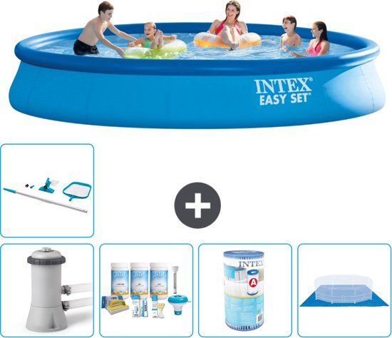 Intex Easy Set Zwembad - Rond - 457 x 84 cm - Blauw - Compleet Pakket