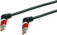 Roline 360° Rotatie USB 2.0 Kabel, Type C - Type C, M/M, 60W, rood / zwart, 2 m