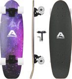 Apollo Mini Longboard | Midi Cruiser als compleet board, 70 cm (30 x 8) | wendbaar Kick Tail Mini Longboard van hout in vintage skateboard-stijl | Longboard volwassenen met High Speed ABEC 9