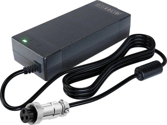 GO SOLID! ® Oplader voor VSETT 8, 8+, 9+ Elektrische Step - 54.6V - 170W - Zwart