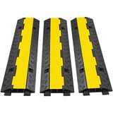 VEVOR 3 stuks hellingen, kabelbescherming, 2 kanalen, kabeldoorvoer, 98 cm, pvc-bescherming, rubber