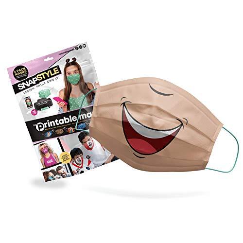 The Printable Mask Co. SNAPSTYLE - Het afdrukbare masker 4 stuks - Printbare gezichtsmaskers voor volwassenen en kinderen