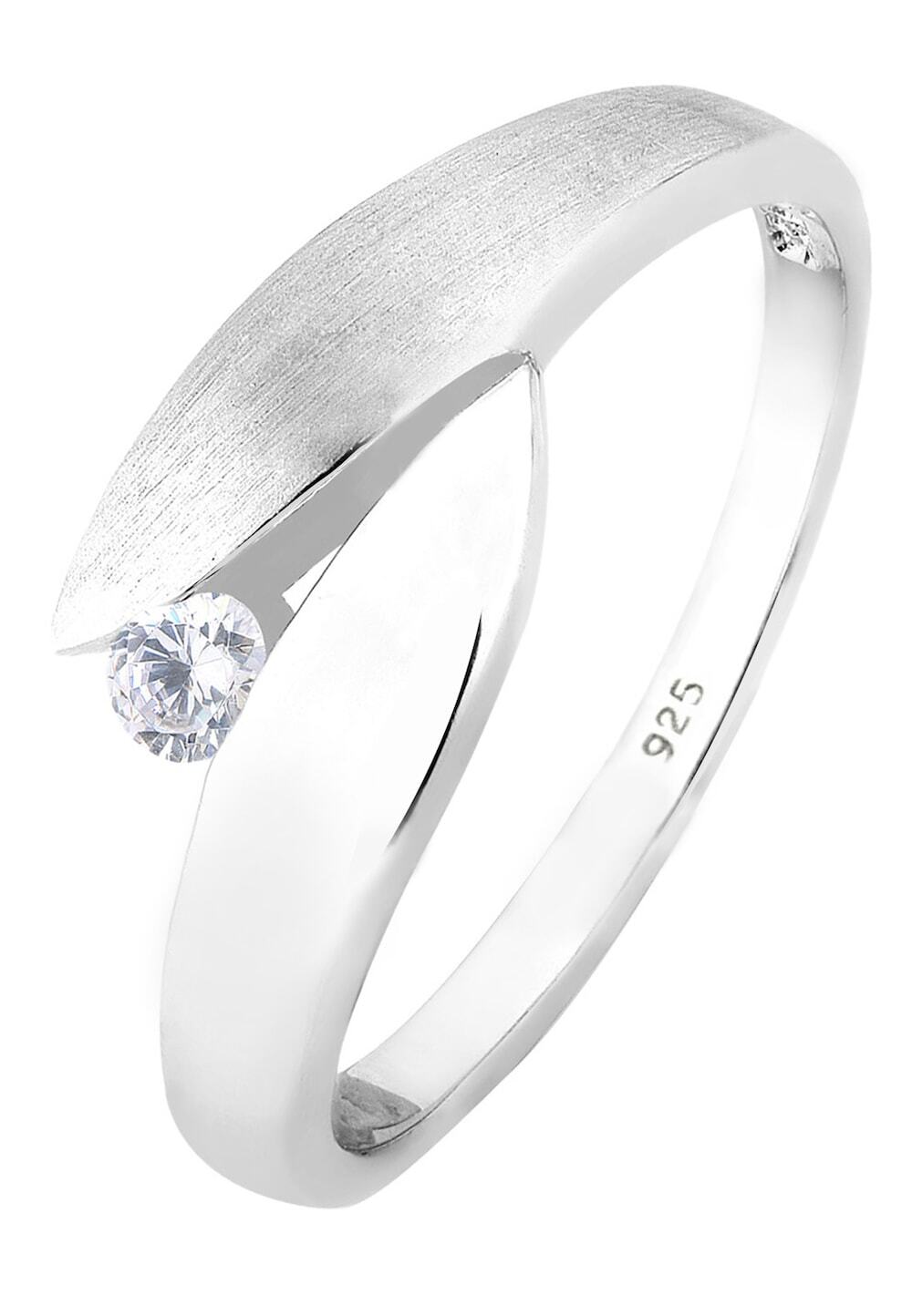 Elli Elli Elli Ring Dames Solitaire Wikkelring met Zirkonia Kristallen in 925 Sterling Zilver Ringen