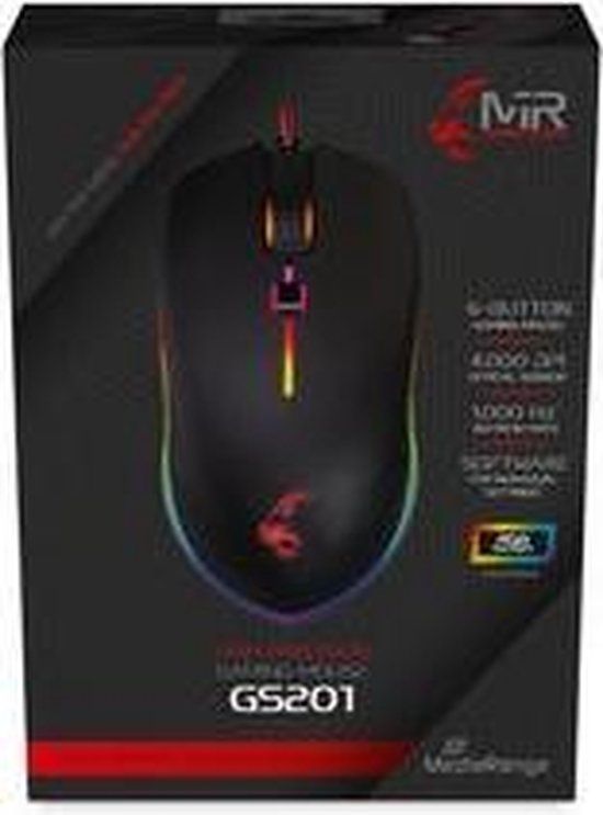 MediaRange MRGS201 - Gaming Muis - 4000 DPI - Zwart - Rechtshandig