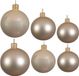 Kaemingk B.V. Ensemble complet de boules de Noël en verre champagne brillant/mat 16x pièces - 6x 6 cm - 6x 8 cm - 4x 10 cm