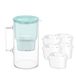 Wessper Glazen Waterfilterkan 3L Mintgroen met 5 Aquamax Filters