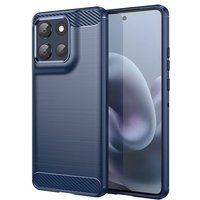 Motorola Coque pour Motorola Moto G86 / G86 Power 5G - housse etui silicone gel carbone + verre trempe - BLEU FONCE