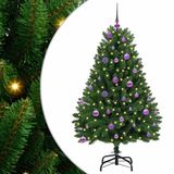 vidaXL Sapin de Noël artificiel 150 cm 150 LED Blanc chaud PVC et Acier Vert