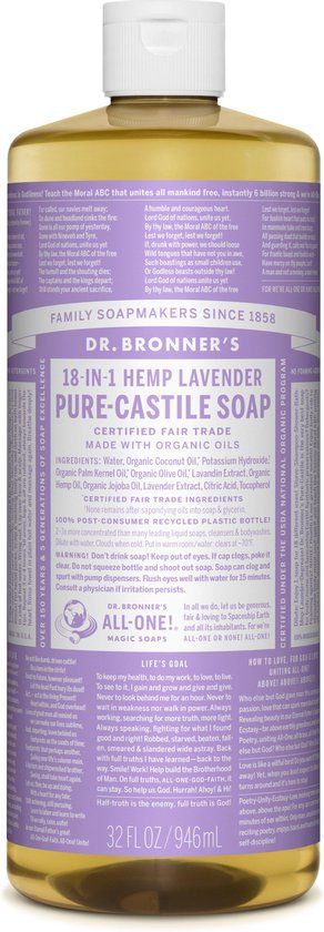 Dr Bronner's Liquid Soap Lavendel 945ml - Natural, Hydrating & Nourishing Soap