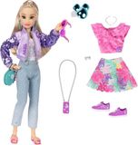 Disney Modepoppen Ariël, 25 cm lang, met 13 scharnierpunten, twee complete mix-en-match-outfits en een Mickey-ring voor jou!