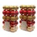 Decoris Boules de Noël - 60x pc - or et rouge - D6 cm - plastique - décoration de Noël