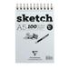 Clairefontaine 96646C Spiraalblok bovenzijde Sketch Papier - 100 Vellen Ivoorkleurig Tekenpapier met Zeer Lichte Korrel - Uitneembare Vellen - A5 14,8x21 cm 90g