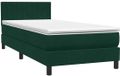 vidaXL Boxspring met matras fluweel donkergroen 80x220 cm