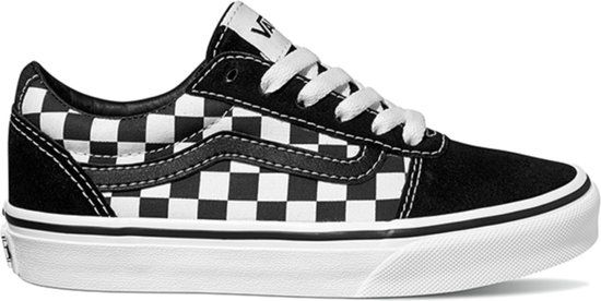 Vans Youth Ward Sneakers - (Checkered) Black/True White - Size 30