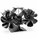 Relaxdays ventilateur de poêle - 23,5x14,5x10,5 cm - noir