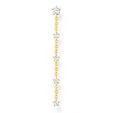 Thomas Sabo Damen Einzel Ohrstecker Vintage mit Weißen Steinen 925er Sterlingsilber 750er Gelbgold Vergoldung mit Zirkonia, H2194-414-14