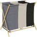 Panier à linge 3 compartiments, 129 L, pliable, multicolore