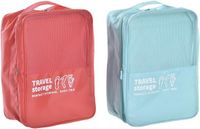 DKD Home Decor Schoenenrekken Polyester Blauw (22 x 12 x 30 cm) (2 Stuks)