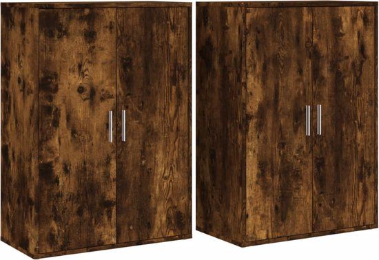 vidaXL Dressoir 60x31x84 cm Bewerkt Hout Gerookt Eikenkleurig