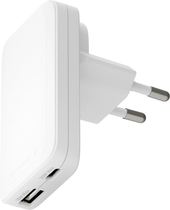 dbramante1928 Re-charge Pro Slim Oplader USB-C 20W en USB-A 18W - Wit