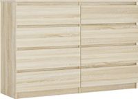 3E 3xE living.com Sonoma eik kast met 8 lades, 138 x 101 x 39 cm