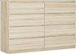 3E 3xE living.com Sonoma eik kast met 8 lades, 138 x 101 x 39 cm