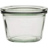 Weck Inmaakpot, 250 ml, ronde rand, weckpotten, dessertglazen, decoratief, veelzijdig, inhoud: 0,25 liter, voor het bewaren van voorraden, 3 stuks