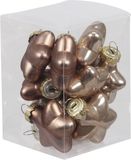 Othmar Decorations Kerstornamenten - sterren - 12x st - ginger bruin - 4 cm - glas - kerstversiering