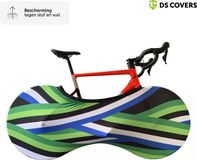 DS COVERS WHEEL Fietssok Binnen – Stretch Hoes voor racefiets, Gravelbike, MTB – Beschermt Vloer & Muur – Voor Binnengebruik – Stripes – Zwart Wit Blauw Groen gestreept