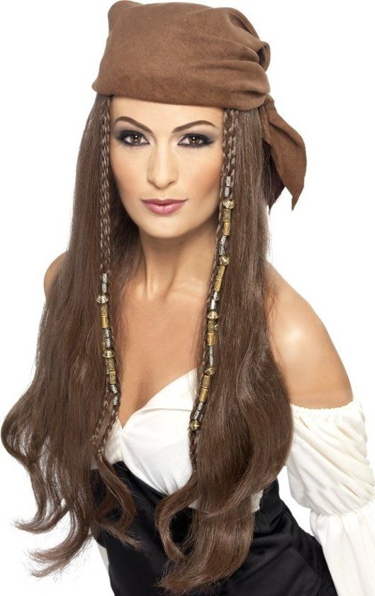 Generik Lange donkerblonde piratenpruik voor vrouwen - Verkleedpruik - One size