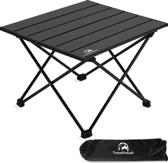 Travelhawk Campingtafel Inklapbaar - Zwart - 40x35x30cm