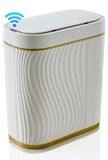 Poubelle - 8 litres - Ouverture automatique avec capteur - Blanc-or
