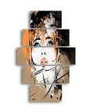 Homemania Muurfoto, meisjes, 5 stuks, portretfoto's voor woonkamer, slaapkamer, meerkleurig, 95 x 0,3 x 60 cm, HM205MDF285, MDF
