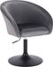 Tabouret de bar – Design industriel – Gris foncé – Velours – Hauteur réglable – Avec dossier – Hauteur d'assise 44–57 cm – 1 pièce
