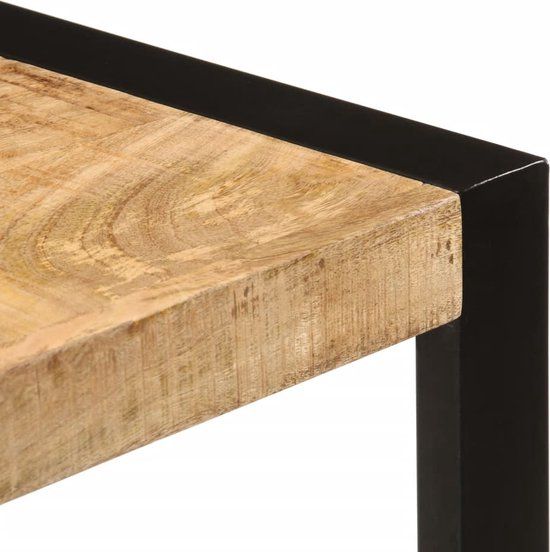 vidaXL Eettafel 120x55x76 cm massief ruw mangohout