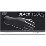 Hercules Sägemann Black Touch L | Zwarte wegwerphandschoenen voor kappers | Poedervrije latex handschoenen met extra lange rolrand | Inhoud: 10 rubberen handschoenen maat L