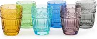 Merkloos Excelsa Italiaanse Design – Set van 6 Country Flower Glazen 30 cl – Veelkleurig – Handgemaakt