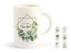 H&H Botanic set van 6 mokken, New Bone China, verschillende decoraties, cc400