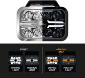 Hella LED Verstraler Blade Chrome Wit/Oranje Positielicht Ref 25