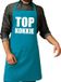 Bellatio Decorations Top kokkie barbeque schort / keukenschort turquoise blauw voor heren - katoen - effen - one size